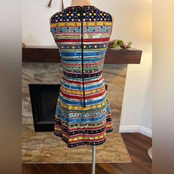 ALICE + OLIVIA Embroidered Embellished Dress - Picture 7 of 10